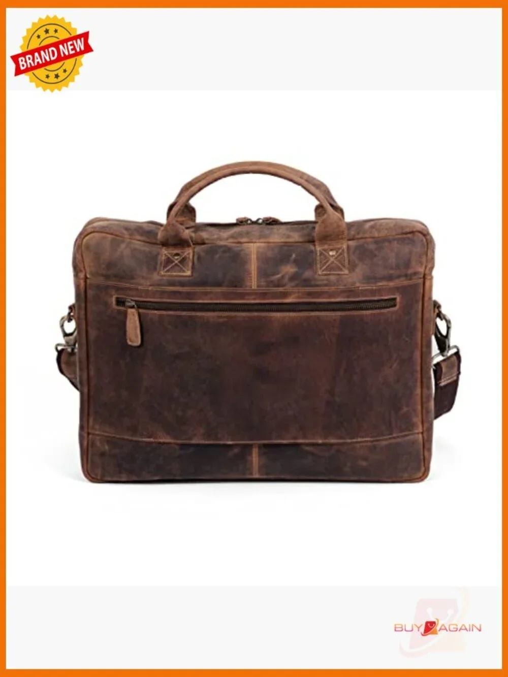 Leather Laptop Messenger Bag 18 inch Briefcase Satchel for Work Travel